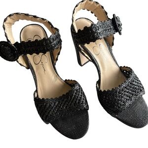 Jessica Simpson Black Textured Heels